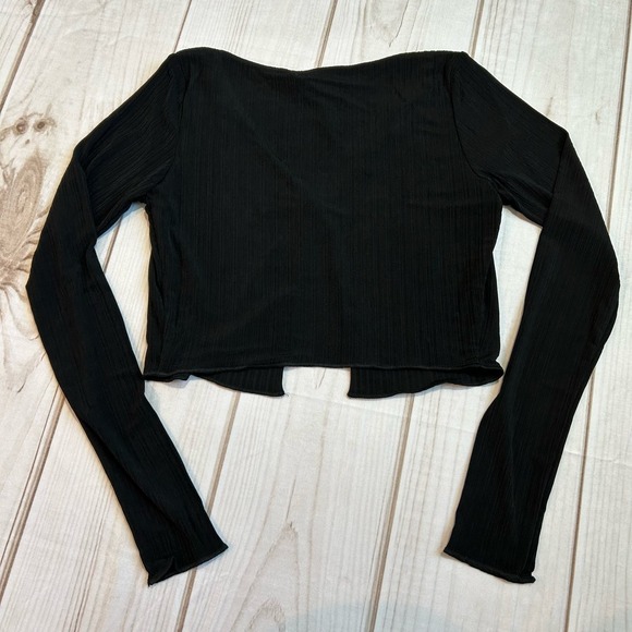 Naked Wardrobe Push My Button Crop Top - Black - Large - New With Tags - Picture 4 of 5